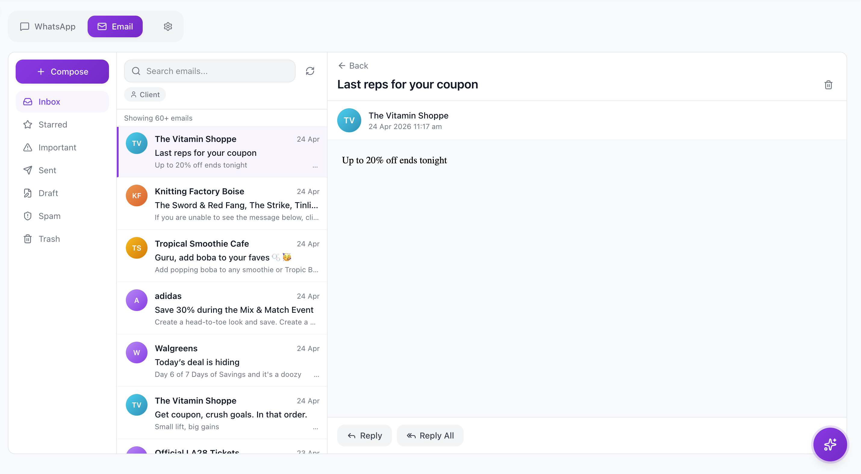 Communication screenshot